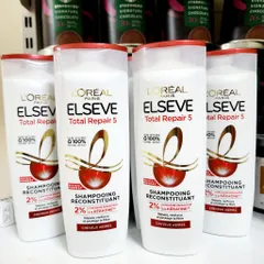 Dầu Gội L'Oreal Elseve Total Repair 5 Pháp - Phục Hồi Tóc Khô Xơ, Hư Tổn, Chai 350ml, Giải Quyết 5 Vấn Đề Tóc Yếu