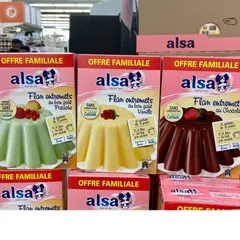Bột bánh Flan Alsa Pháp đủ ba vị socola, vani, matcha giúp giải nhiệt