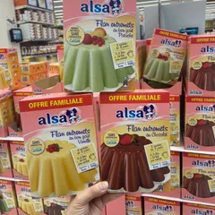 Bột bánh Flan Alsa Pháp đủ ba vị socola, vani, matcha giúp giải nhiệt