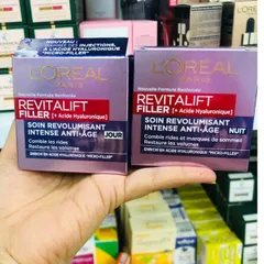 Set Kem Dưỡng Da Loreal Revitalift Filler Ngày Đêm Cho Da Tuổi 40+ - Giảm Nếp Nhăn, Dưỡng Ẩm, Căng Mướt, Trẻ Trung