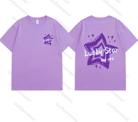 Áo Thun Nhóm LuckyStar Cotton 100% - Đồng Phục Team Building Thoáng Mát, Năng Động Cho Sự Kiện Ngoài Trời và Du Lịch
