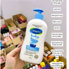 Sữa Tắm Dưỡng Ẩm Cetaphil Baby 400ml - Nuôi Dưỡng, Bảo Vệ Da Nhạy Cảm, Không Gây Cay Mắt, An Toàn Cho Bé