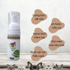 Bọt Rửa Tai Hữu Cơ DKGREEN 35ml - Chăm Sóc Tai Cho Chó Mèo, Chứa Tinh Dầu Xả Chanh Trị Viêm, Ngăn Ngừa Rận Tai
