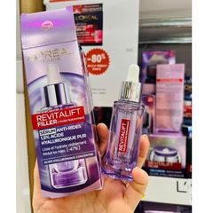 Serum L'Oreal Paris Revitalift Filler Hyaluronic - Xóa Nếp Nhăn, Trẻ Hóa, Cấp Ẩm Da Mềm Mượt, Chống Lão Hóa, Dành Cho Da Khô