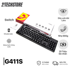 Bàn Phím Fuhlen G411S - Thiết Kế Sang Trọng Cho Game Thủ & Dân Văn Phòng, Switch Quang Học Bền Bỉ, Chống Nước IPX4