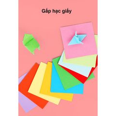 Set 100 tờ giấy gấp Origami nhiều kích thước dùng để làm thủ công, gấp hạc, gấp hoa