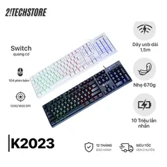 Combo Bàn Phím Chuột X-Star K2023 - Bàn Phím Êm Ái Fullsize, LED 7 Màu, Thiết Kế Sang Trọng Chuyên Dụng cho Văn Phòng và Gaming