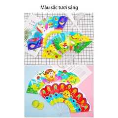 Đồ chơi DIY - Quạt nan gấp tô màu giúp phát triển tư duy, sáng tạo cho bé
