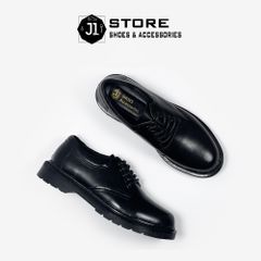 Giày Đốc Nam Dr.8053 Full Black Da Bò Nappa - Giày Oxford Thoải Mái Đế Kếp Chắc Chắn, Phong Cách Nam Tính Thể Thao