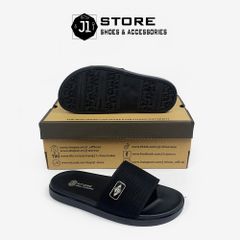 Dép Da Nam J1 H312 Cao Cấp Quai Ngang - Dép Bò Tấm Đế Tách Hai Tầng Thời Trang Hot Trend, Mác Kim Loại Khắc Lazer