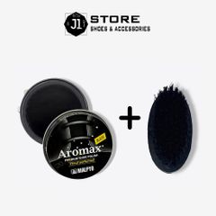 Combo Xi Đánh Bóng Giày Aromax Hàn Quốc và Bàn Chải Vệ Sinh Giày, Dụng Cụ Chăm Sóc Giày Da Đen Nâu, Làm Sạch Bóng Như Mới