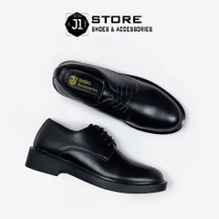 Giày Modern Derby Full Black BK01 - Giày Derby Da Nguyên Tấm Tăng Chiều Cao 4cm - Phong Cách Sang Trọng Dành Cho Nam