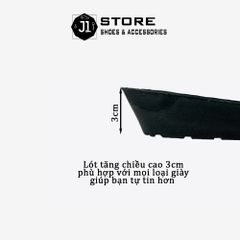 Lót Giày Tăng Chiều Cao J1 3cm - Đế Massage Thoáng Khí, Giày Nam Nữ, Thoải Mái, Chất Liệu Cao Su Mềm