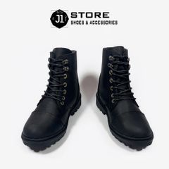 Giày Combat Boots Iron Black CK01 - Chiến Binh Da Bò Cao Cấp Đế Cao Su Đúc Nguyên Khối, Phong Cách Bụi Bặm Cho Nam