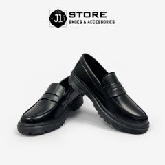 Giày Penny Loafer Full Black Nam - Giày Lười Da Cao Cấp Đế Cao Su Đúc, Phong Cách Thời Trang Minimal J1