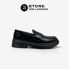 Giày Penny Loafer Full Black Nam - Giày Lười Da Cao Cấp Đế Cao Su Đúc, Phong Cách Thời Trang Minimal J1