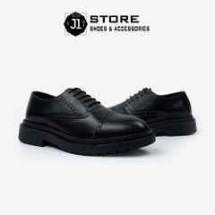 Giày Oxford Nam Da Bò Nappa J1 - Giày Tây Thanh Lịch Đế Cao Su Tăng Chiều Cao 4.5cm, Dành Cho Phong Cách Hiện Đại