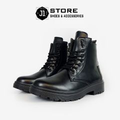 Giày Combat Boot DZ01 Nam Nữ Dáng Hàn Tăng Chiều Cao 5cm - Giày Đốc 36-44 Chất Liệu Da Bò Nappa Chống Trượt