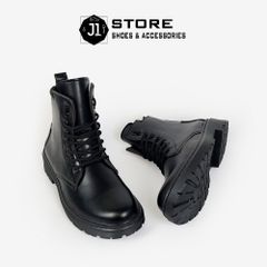 Giày Combat Boot DZ01 Nam Nữ Dáng Hàn Tăng Chiều Cao 5cm - Giày Đốc 36-44 Chất Liệu Da Bò Nappa Chống Trượt