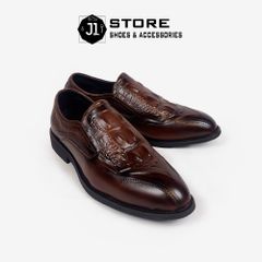 Giày Tây Lười Nam Da Nappa Vân Cá Sấu Cao Cấp Loafer Crocodile Luxury - Đế Cao Su Đúc Chống Trượt, Thoải Mái Suốt Ngày