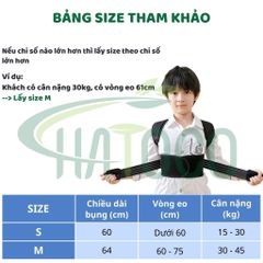Đai Chống Gù Lưng Trẻ Em Hatoco - Hỗ Trợ Tư Thế Ngồi Đúng, Ngăn Ngừa Cong Vẹo Cột Sống, Giảm Đau Lưng, Size S & M