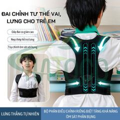 Đai Chống Gù Lưng Trẻ Em Hatoco - Hỗ Trợ Tư Thế Ngồi Đúng, Ngăn Ngừa Cong Vẹo Cột Sống, Giảm Đau Lưng, Size S & M