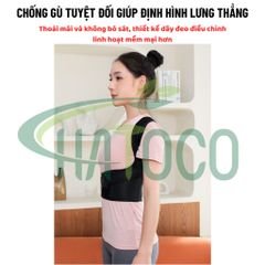 Đai Lưng Chống Gù Hatoco - Dây Đai Cải Thiện Tư Thế, Chất Liệu Co Giãn Thoáng Khí Dành Cho Nhân Viên Văn Phòng và Học Sinh