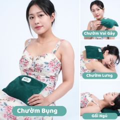Gối Chườm Nóng Thảo Dược Hatoco - Giảm Đau Bụng Kinh, Thư Giãn, Làm Nóng Bằng Lò Vi Sóng, 12 Loại Thảo Dược, Giúp Ngủ Ngon