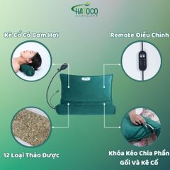 Gối Thảo Dược Chườm Nóng Bằng Điện Hatoco - Giảm Đau Cổ Gáy & Đau Bụng Kinh, Kích Thước 44x26cm, Tiện Lợi Dùng Hàng Ngày
