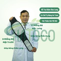 Đai Lưng Cột Sống Đá Nóng Hatoco - Giảm Đau Lưng, Hỗ Trợ Thoát Vị Đĩa Đệm, Cải Thiện Tư Thế, An Toàn Cho Mọi Đối Tượng