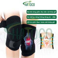 Đai Gối Đá Nóng Hatoco - Giảm Đau Khớp Gối Hiệu Quả, Đai Hỗ Trợ Thể Thao Chống Nước, Thoáng Khí, Dùng Cho Người Cao Tuổi