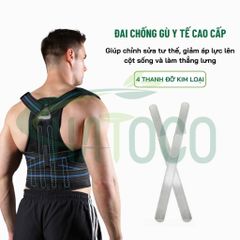 Đai Chống Gù Lưng Y Tế Hatoco - Nẹp Cứng Hỗ Trợ Định Hình Cột Sống, Giải Pháp Cải Thiện Tư Thế Hiệu Quả, Thoải Mãi Khi Sử Dụng