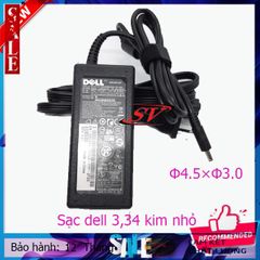 Sạc Laptop DELL 3.34 Kim Nhỏ 65W Chính Hãng - Đầu Sạc Φ4.5-Φ3.0 - Dây Nguồn Volex - Bảo Hành 12 Tháng