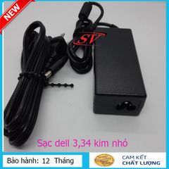 Sạc Laptop DELL 3.34 Kim Nhỏ 65W Chính Hãng - Đầu Sạc Φ4.5-Φ3.0 - Dây Nguồn Volex - Bảo Hành 12 Tháng