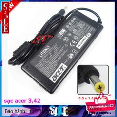 Sạc laptop ACER 3,42 (65w) - sạc hình chữ nhật - bảo hành 12 tháng
