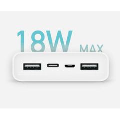 Pin Dự Phòng Xiaomi 20000mAh Gen 3 - Sạc Nhanh QC 3.0 18W - Nhẹ, Bền, Tương Thích Nhiều Thiết Bị - Màu Trắng