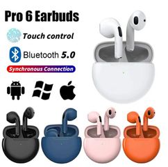 Tai nghe Bluetooth 5.1 Pro6TWS không dây có mic, âm thanh sống động, thiết kế siêu nhẹ, sạc nhanh | Tai nghe tiện dụng cho Android và iOS.