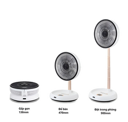 Quạt Tích Điện Gấp Gọn Elegant - Quạt Du Lịch Tiện Lợi, Sạc Nhanh, Pin Lâu, Thích Hợp Dùng Trong Nhà và Đi Picnic