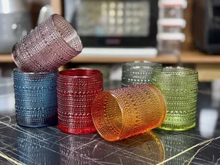 Bộ 6 Cốc Thủy Tinh Hạt Cườm Viola 295ml - Sang Trọng, Tinh Tế, Độc Đáo, Phục Vụ Đa Dạng Thức Uống