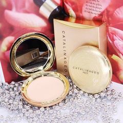 Phấn Phủ Dạng Nén Siêu Mịn Geo Lamy Catalina Golden Pact - Chì Không Chứa, Che Phủ Lỗ Chân Lông Tự Nhiên, Dành Cho Mọi Loại Da