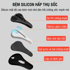 Vỏ Bọc Yên Xe Đạp PÊ ĐAN 4D Gel Silicone Hấp Thụ Sốc, Da PU Chống Thấm Nước, Phù Hợp Xe Đạp Thể Thao, Chống Trượt, Đệm êm ái