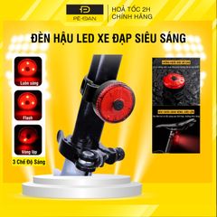 Đèn Hậu Xe Đạp PÊ ĐAN Led Siêu Sáng Chống Nước IPX4 - Đèn Nháy 3 Chế Độ An Toàn, Sạc USB, Lắp Đặt Dễ Dàng