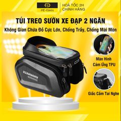 Túi Treo Xe Đạp PÊ ĐAN 2 Ngăn Có Màn Hình Cảm Ứng TPU Chống Nước - Phụ Kiện Xe Đạp Tiện Lợi Cho Điện Thoại và Đồ Dùng