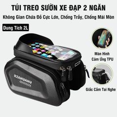 Túi Treo Xe Đạp PÊ ĐAN 2 Ngăn Có Màn Hình Cảm Ứng TPU Chống Nước - Phụ Kiện Xe Đạp Tiện Lợi Cho Điện Thoại và Đồ Dùng