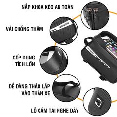 Túi Đựng Điện Thoại Xe Đạp PÊ ĐAN Chống Nước - Túi Treo Sườn Xe Đạp Đa Năng với Màn Hình Cảm Ứng TPU, Phụ Kiện Đạp Xe An Toàn