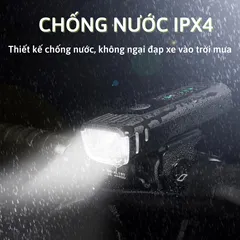 Đèn Xe Đạp LED Cảm Biến Ánh Sáng Thông Minh Chống Nước IPX4 - 250 Lumens, 4 Chế Độ Sáng, Phụ Kiện Xe Đạp Thể Thao
