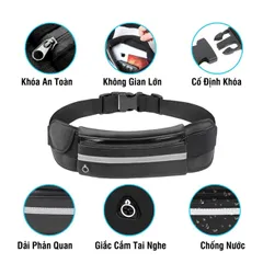 Túi Đeo Hông Chạy Bộ PÊ ĐAN Siêu Nhẹ 60g - Túi Đeo Bụng Đựng Điện Thoại Nam Nữ Phản Quang An Toàn, Thể Thao, Du Lịch