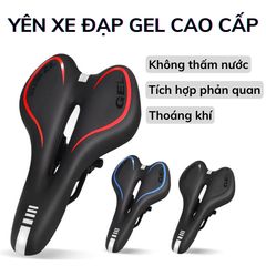 Yên Xe Đạp Gel Silicone PÊ ĐAN Chất Liệu Da PU Không Thấm Nước - Yên Đạp Thể Thao Siêu Êm, Đệm Bọt Ảo và Phản Quang An Toàn