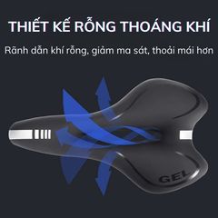 Yên Xe Đạp Gel Silicone PÊ ĐAN Chất Liệu Da PU Không Thấm Nước - Yên Đạp Thể Thao Siêu Êm, Đệm Bọt Ảo và Phản Quang An Toàn