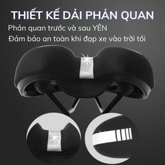 Yên Xe Đạp Gel Silicone PÊ ĐAN Chất Liệu Da PU Không Thấm Nước - Yên Đạp Thể Thao Siêu Êm, Đệm Bọt Ảo và Phản Quang An Toàn